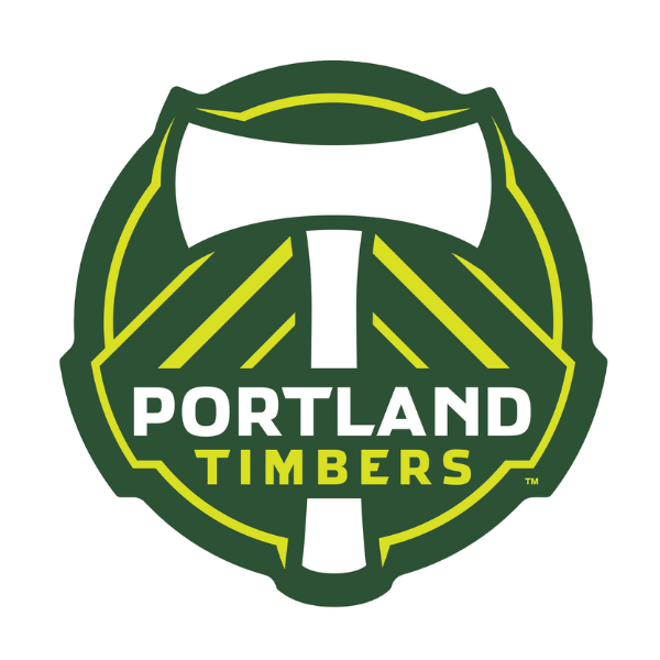 Portland Timbers logo featuring a green and yellow axe design, buy Portland Timbers soccer kit