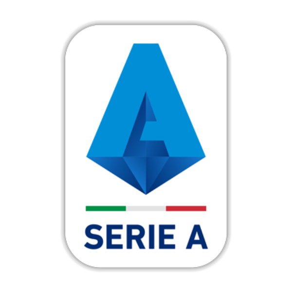 Serie A logo with blue geometric A above Italian flag colors for Serie A jerseys for sale