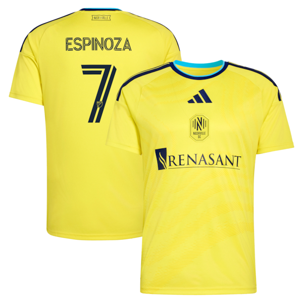 Adidas Cristian Espinoza Nashville SC 2026 The Reverb Kit Replica Custom Jersey Yellow