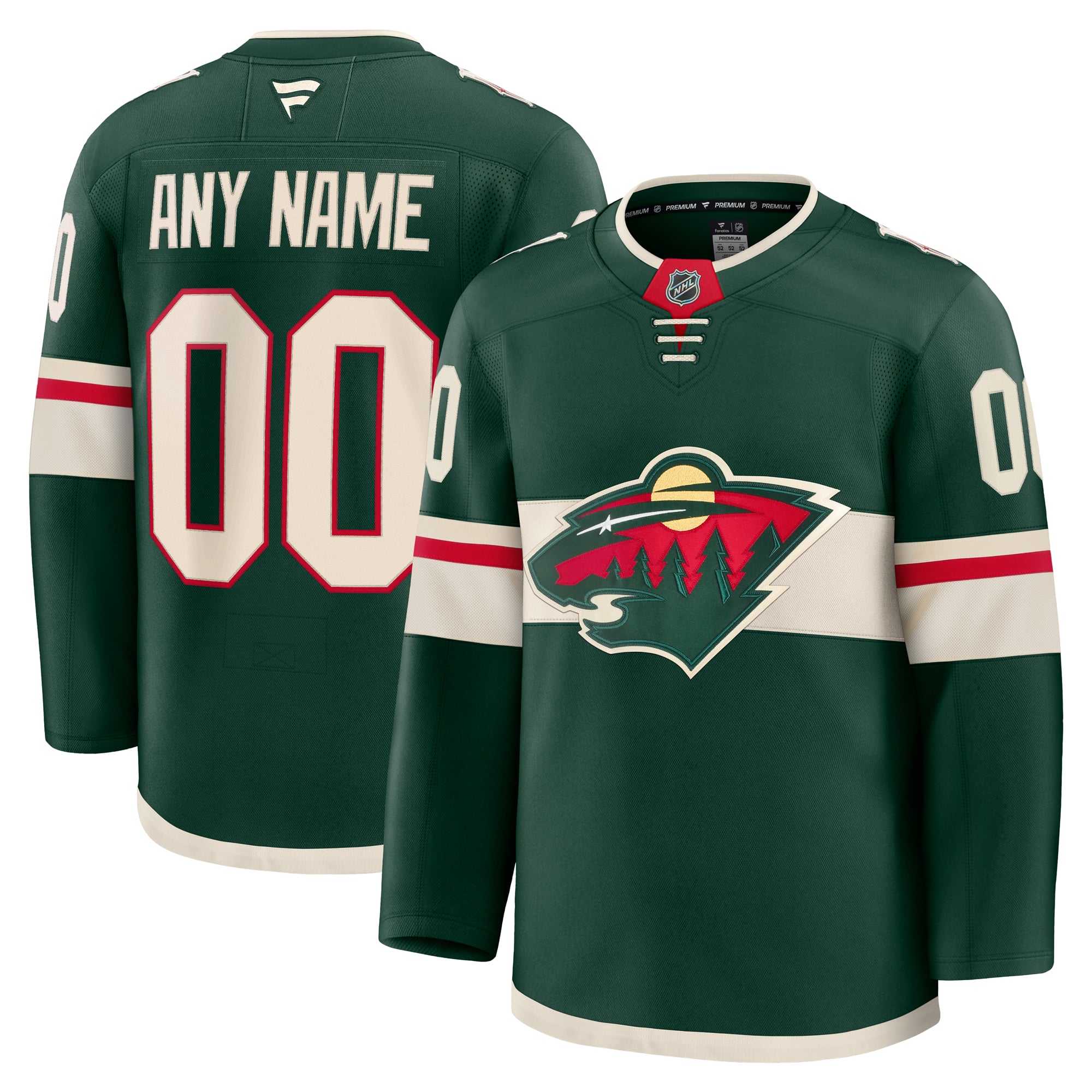Selfika Fanatics Minnesota Wild Home Premium Jersey Green