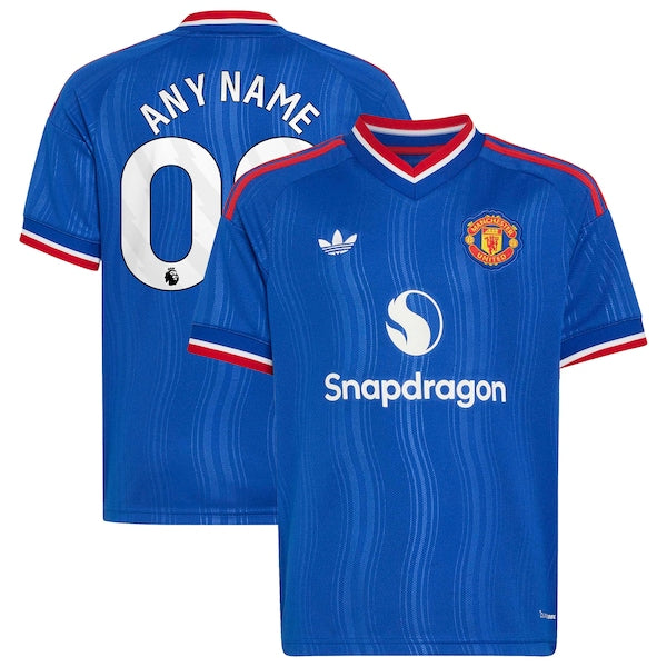 Manchester United adidas Youth 2026/27 Away Replica Custom Jersey - Royal