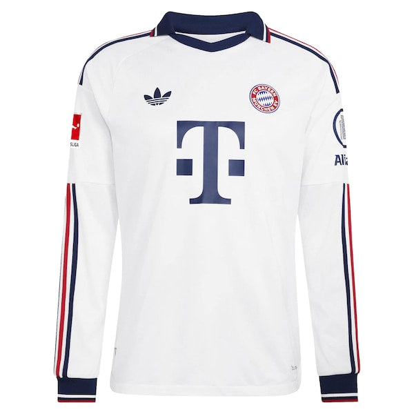 Bayern Munich adidas 2026/27 Away On-Field Authentic Long Sleeve Patch Jersey - White