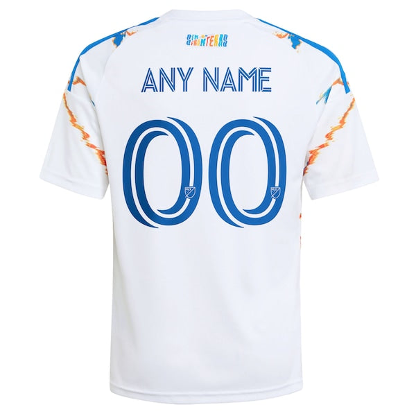 Adidas San Diego FC Youth 2026 Unprecedented Unity Kit Replica Custom Jersey White