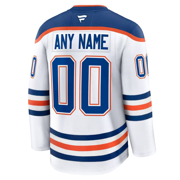 Selfika Edmonton Oilers Fanatics Away Premium Custom Jersey - White