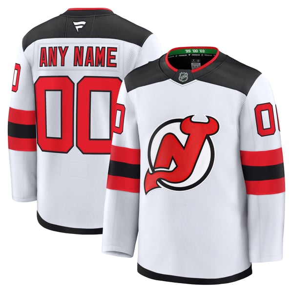 Selfika New Jersey Devils Fanatics Away Premium Custom Jersey White