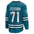 Selfika Macklin Celebrini Sharks Fanatics Jersey Teal