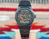 Selfika™ Men's Skeleton Automatic 1.7 in Watch Black