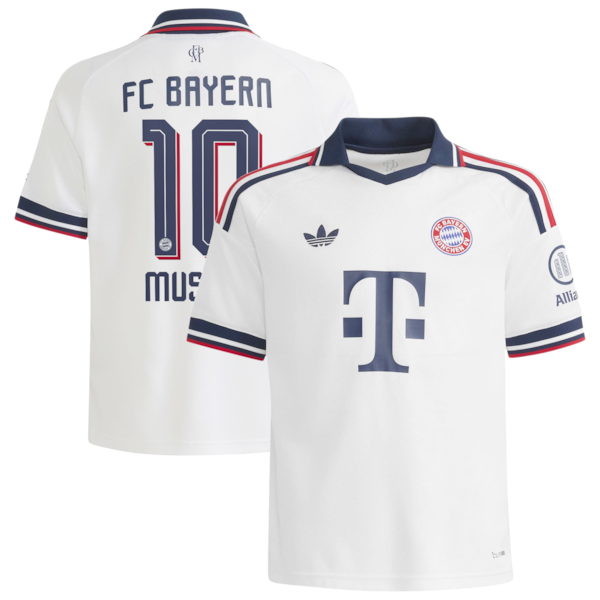 Jamal Musiala Bayern Munich adidas Youth 2026/27 Away Replica Jersey - White