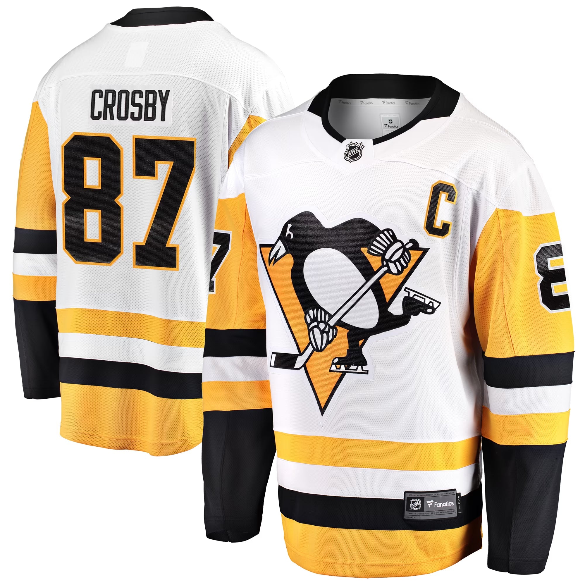 Selfika Crosby Pittsburgh Penguins White Fanatics Breakaway Jersey
