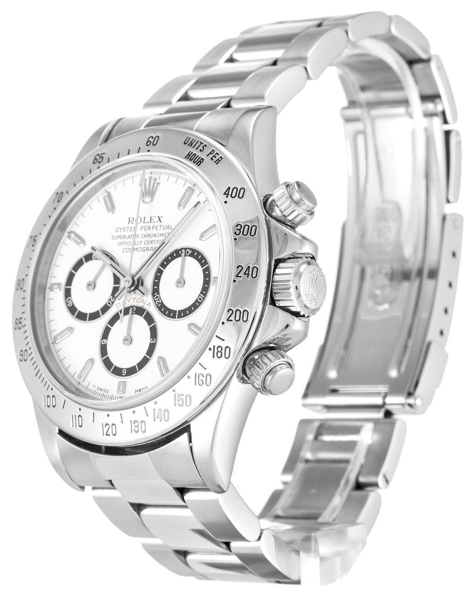 Selfika™ Men's Daytona Chronograph Watch 16520 White Dial 1.6"