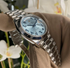 Selfika™ Men's Day-Date 1.6 in Automatic Watch Ice Blue Arabic Dial