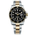 Selfika™ Men's Submariner Two Tone Black Dial Dive Watch 41mm