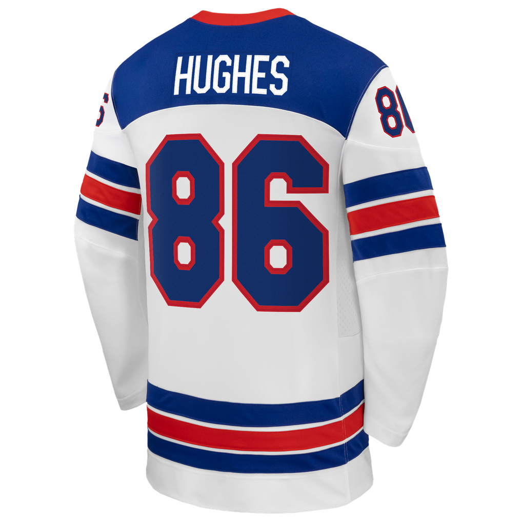 Selfika Nike US Hockey Jack Hughes 2026 Away Replica Jersey