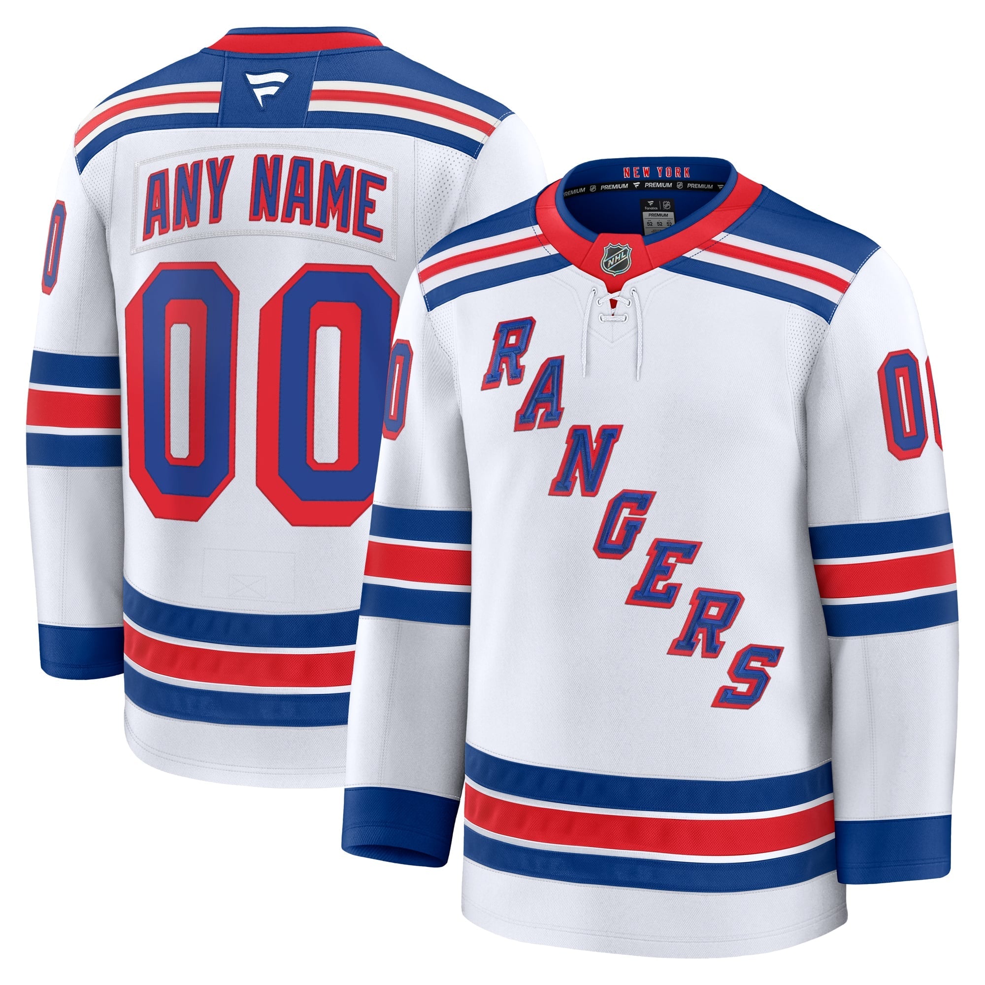 Selfika New York Rangers Fanatics Away Premium Custom Jersey