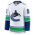 Selfika Vancouver Canucks Fanatics Away Premium Custom Jersey - White
