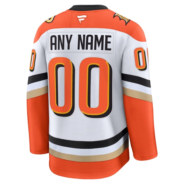 Selfika Anaheim Ducks Fanatics Away Premium Custom Jersey - White