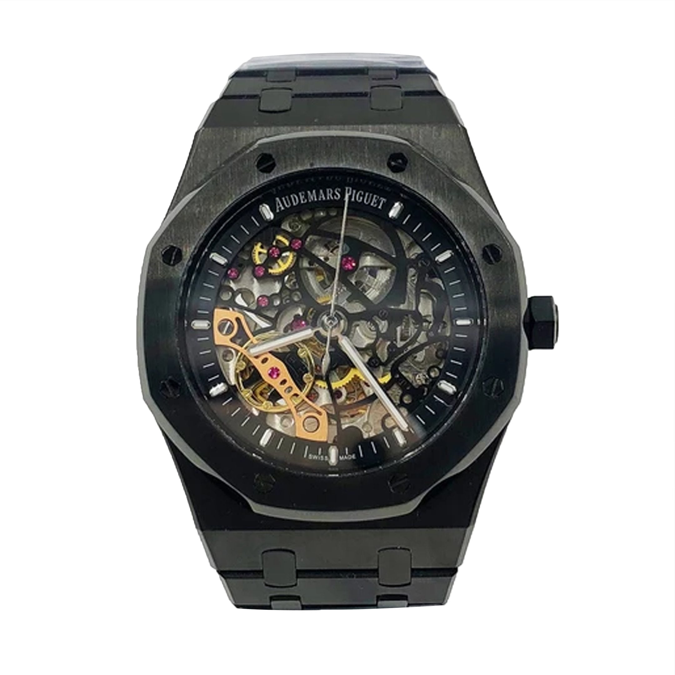 Selfika™ Men's Skeleton Full Black Automatic Watch 1.6 in