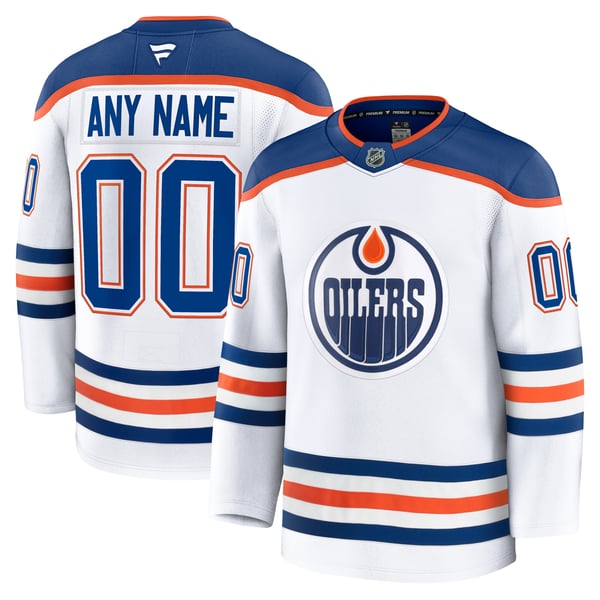 Selfika Edmonton Oilers Fanatics Away Premium Custom Jersey - White