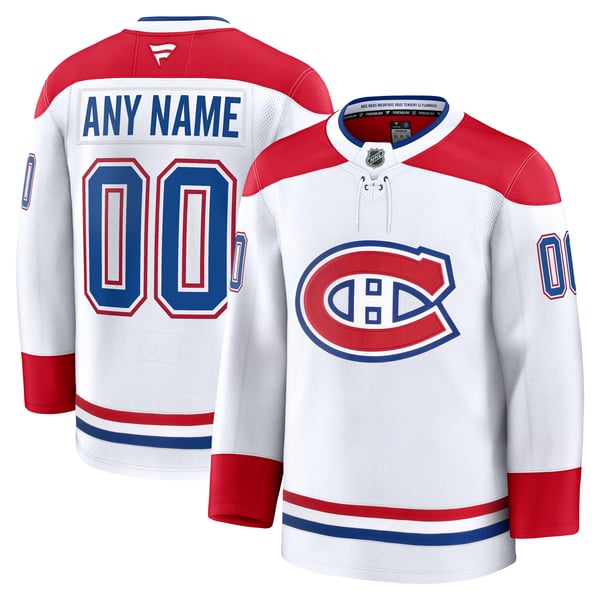 Selfika Montreal Canadiens Fanatics Away Premium Custom Jersey - White