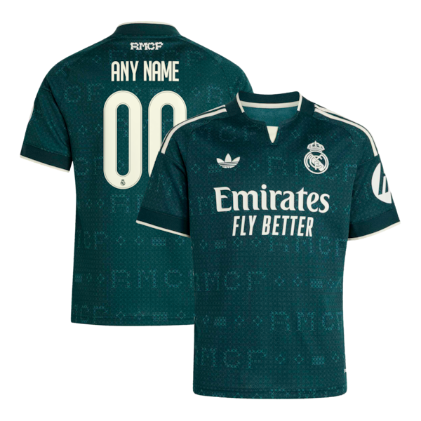 Real Madrid adidas Youth 2026/27 Away Replica Custom Jersey - Green