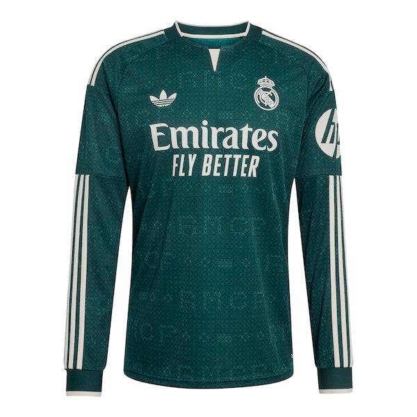 Rodrygo Real Madrid adidas 2026/27 Away Replica Long Sleeve Jersey - Green