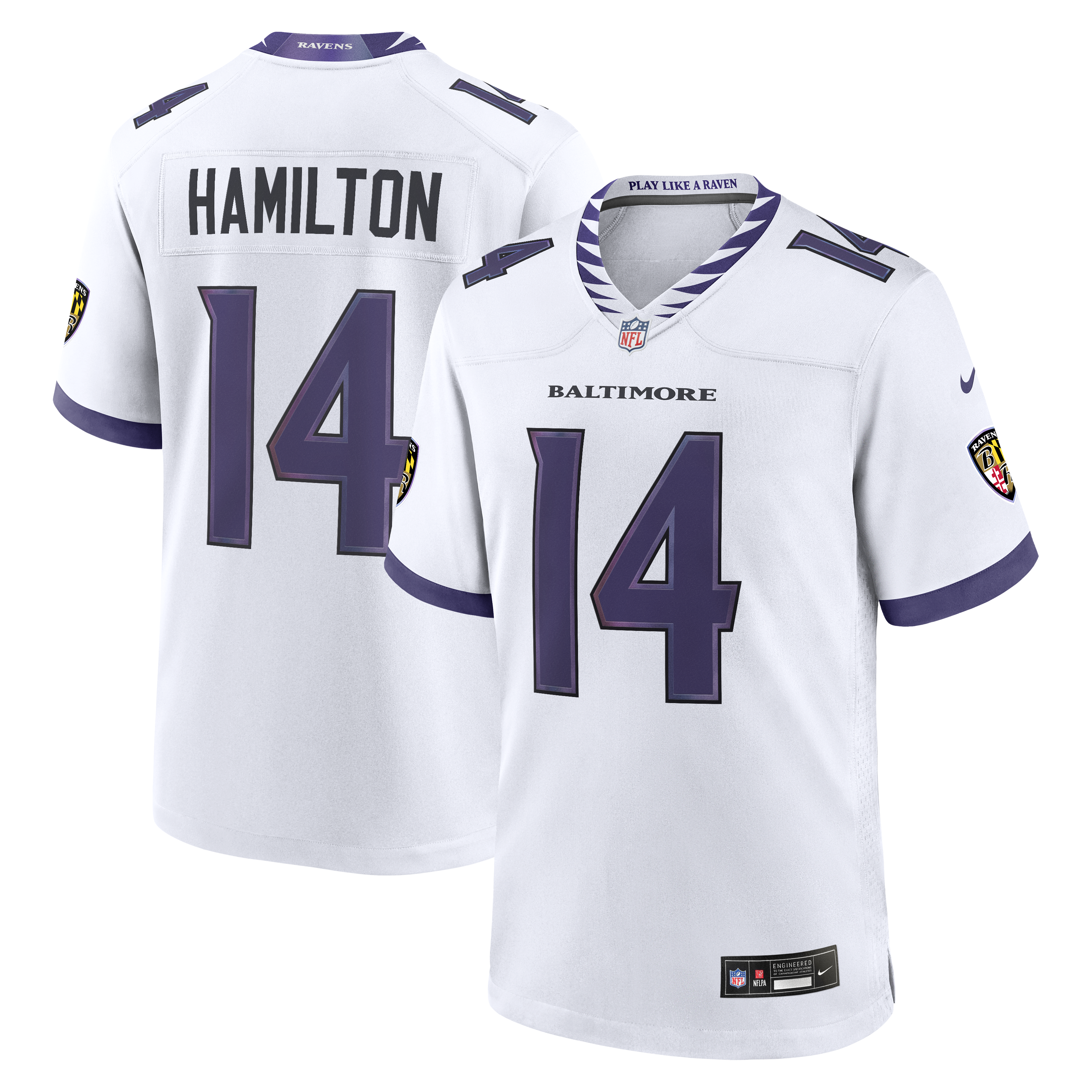 Nike Kyle Hamilton Baltimore Ravens Game Jersey White
