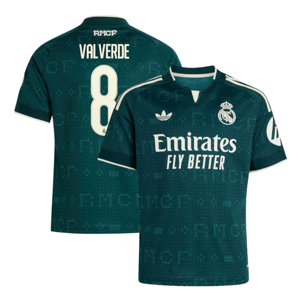 Federico Valverde Real Madrid adidas Youth 2026/27 Away Replica Jersey - Green
