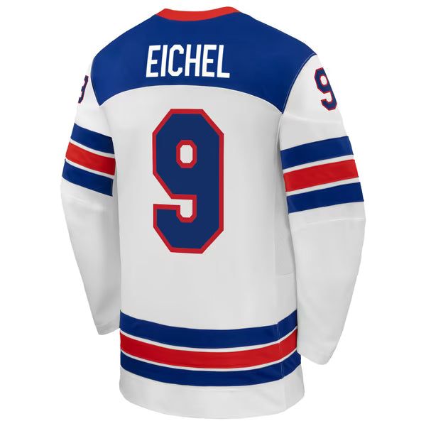 Selfika Jack Eichel USA Hockey Nike 2026 Away Replica Jersey White