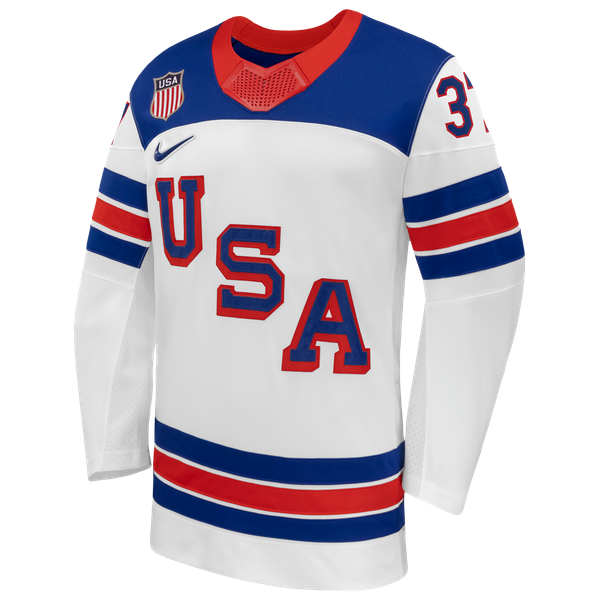 Selfika Nike Connor Hellebuyck US Hockey 2026 Away Jersey - White