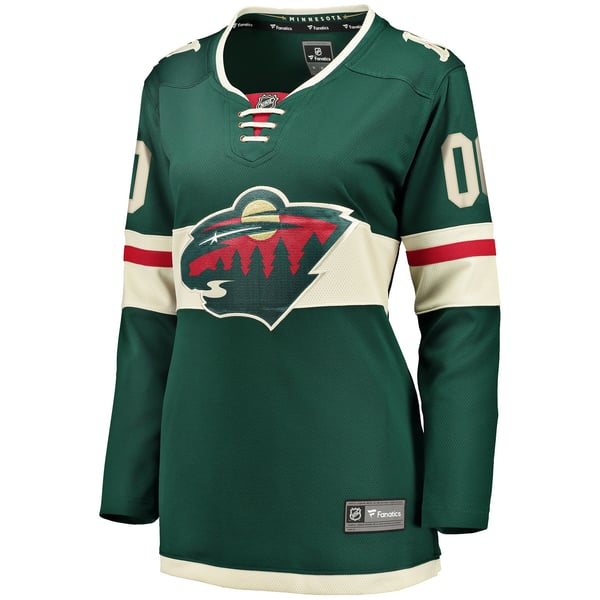 Selfika Women's Fanatics Minnesota Wild Home Breakaway Custom Jersey Green