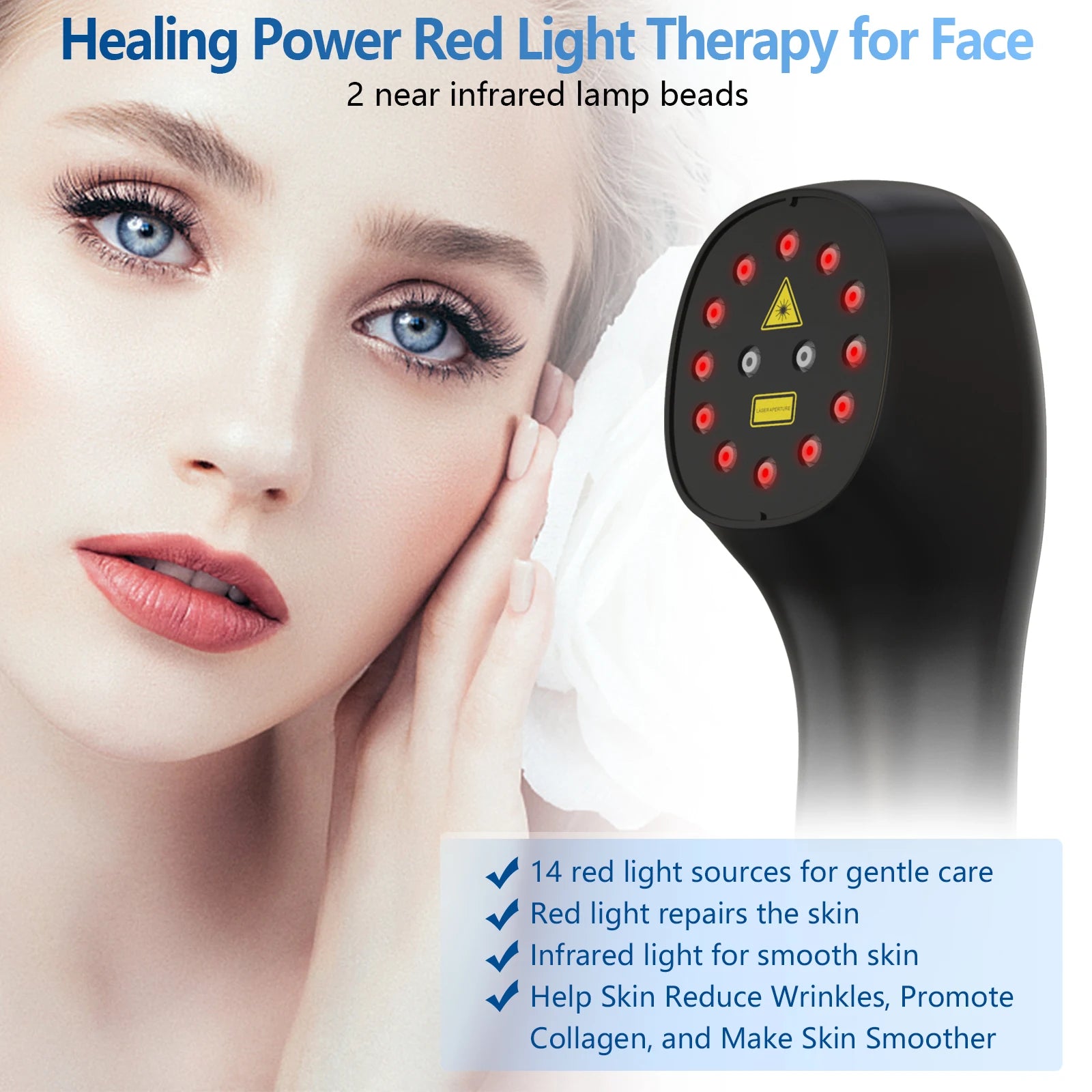 Selfika™ Red Light Therapy Device Handheld Near Infrared Phototherapy Lamp