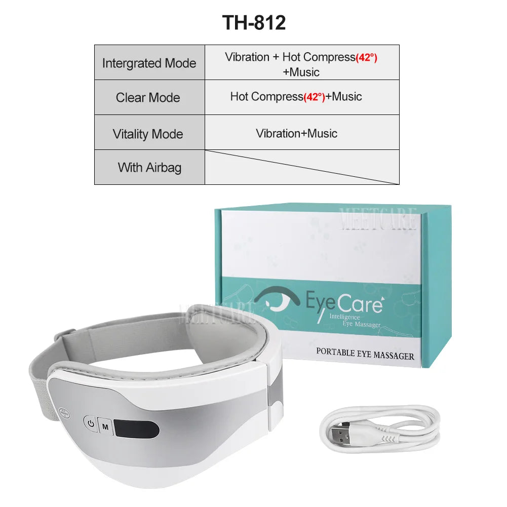 Smart Airbag Vibration Eye Massager – Hot Compress and Bluetooth Music Relaxation Sleep Aid