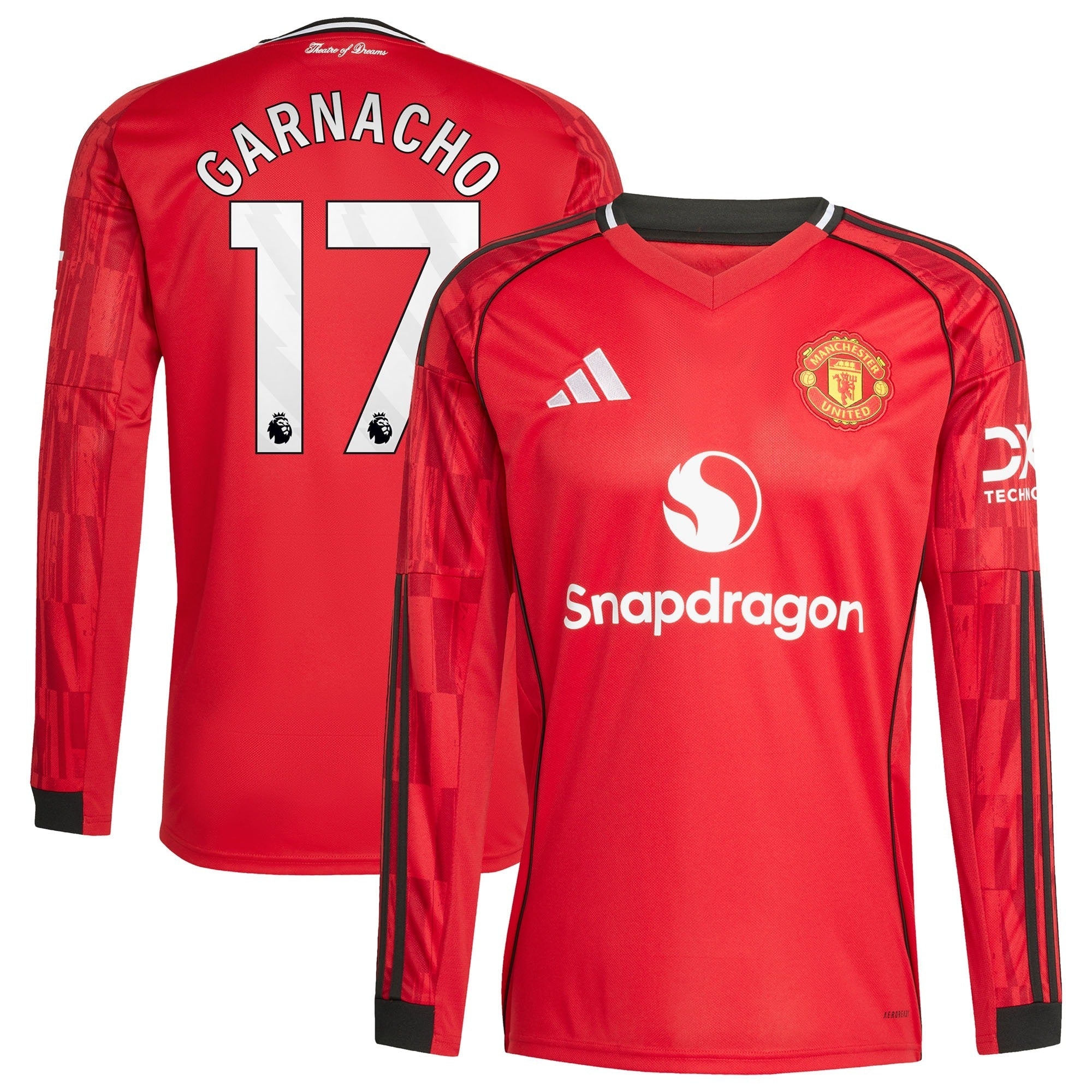 Alejandro Garnacho Manchester United Selfika Home 2025/26 Player Long Sleeve Jersey - Red