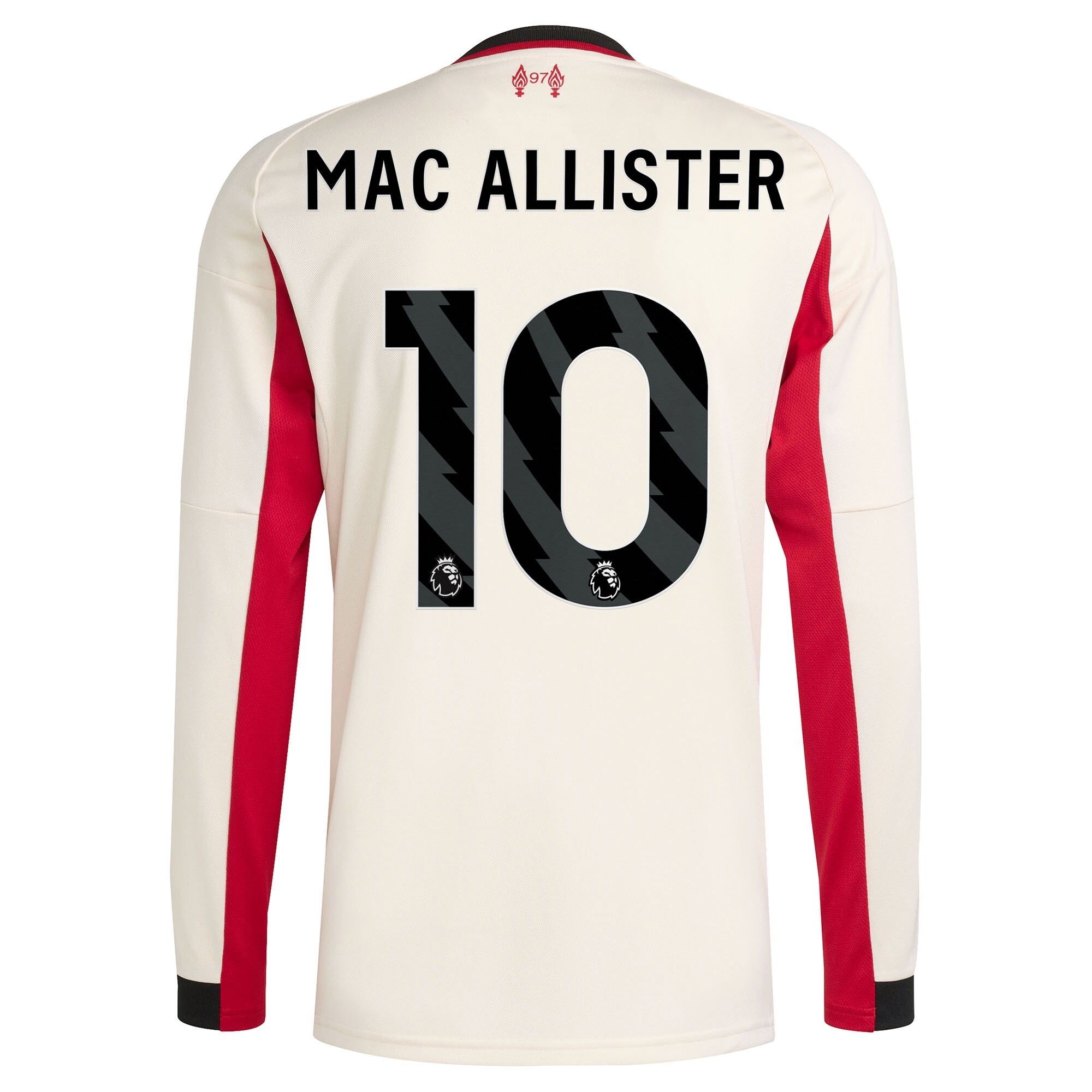 Alexis Mac Allister Liverpool Selfika 2025/26 Away Long Sleeve Player Jersey - White