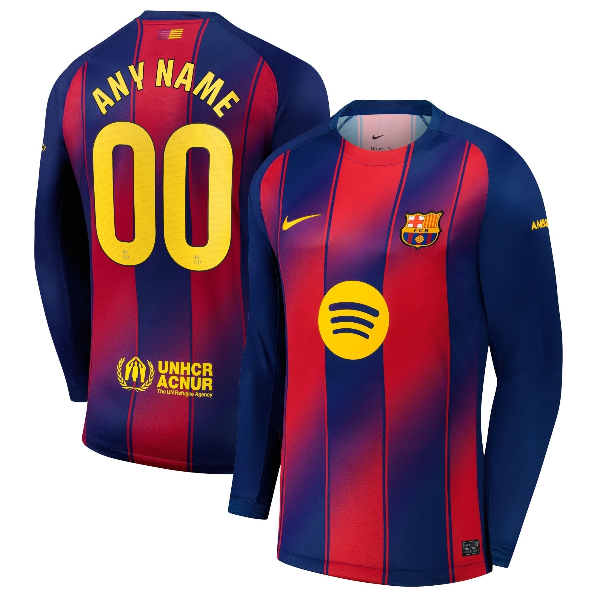 Barcelona Selfika 2025/26 Home Long Sleeve Custom Jersey - Navy