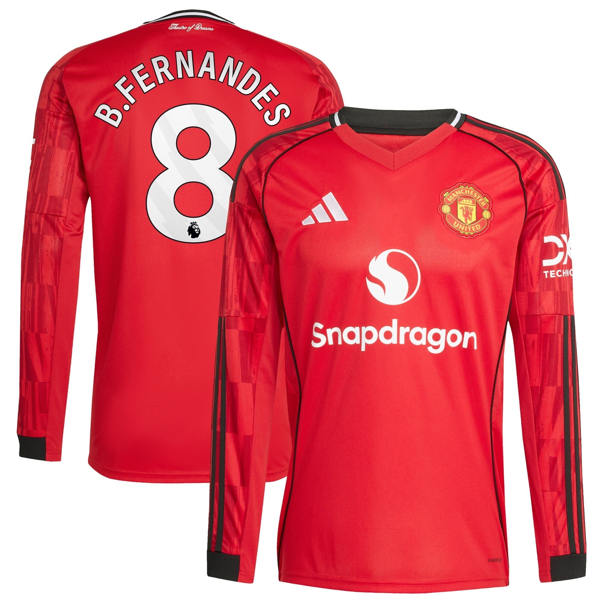 Bruno Fernandes Manchester United adidas Home 2025/26 Player Long Sleeve Jersey - Red - Jersey Teams World