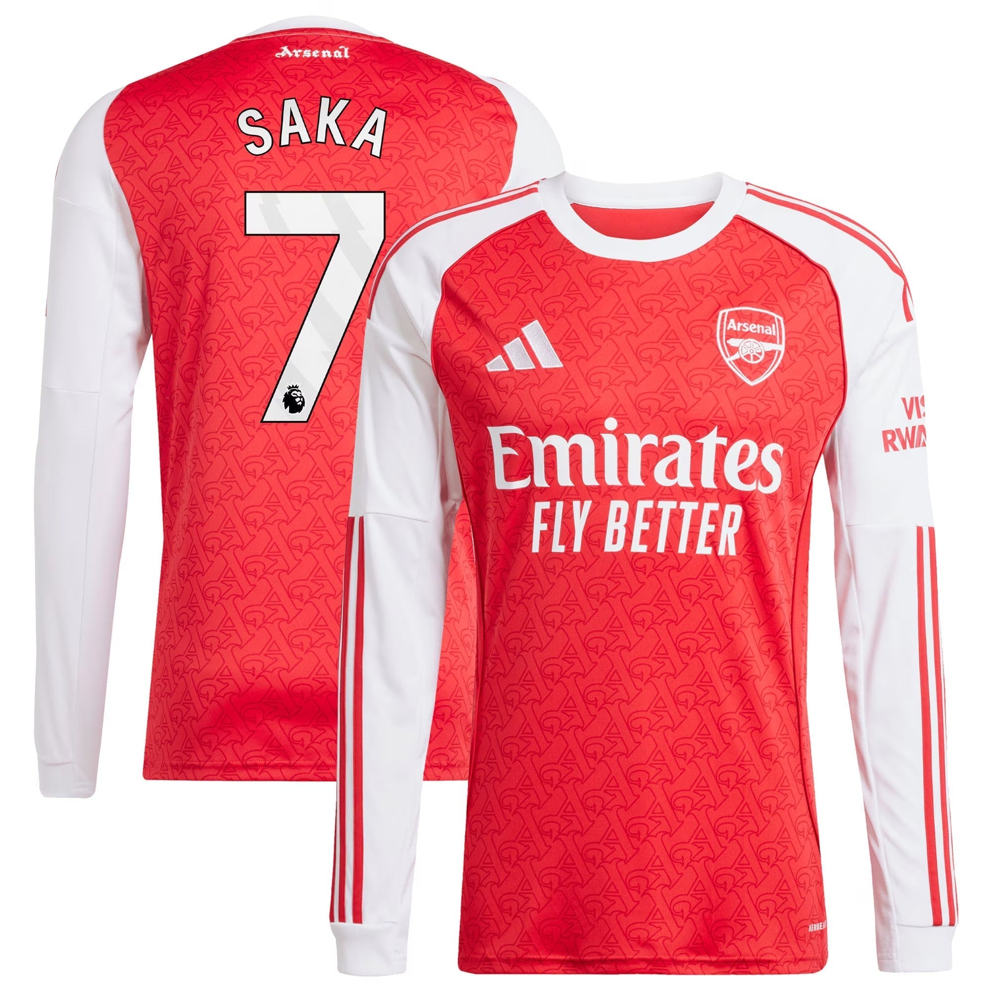 Bukayo Saka Arsenal Selfika 2025/26 Home Long Sleeve Player Jersey - Red