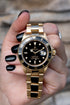 Selfika™ Men's Submariner Gold and Black Watch 116610LN
