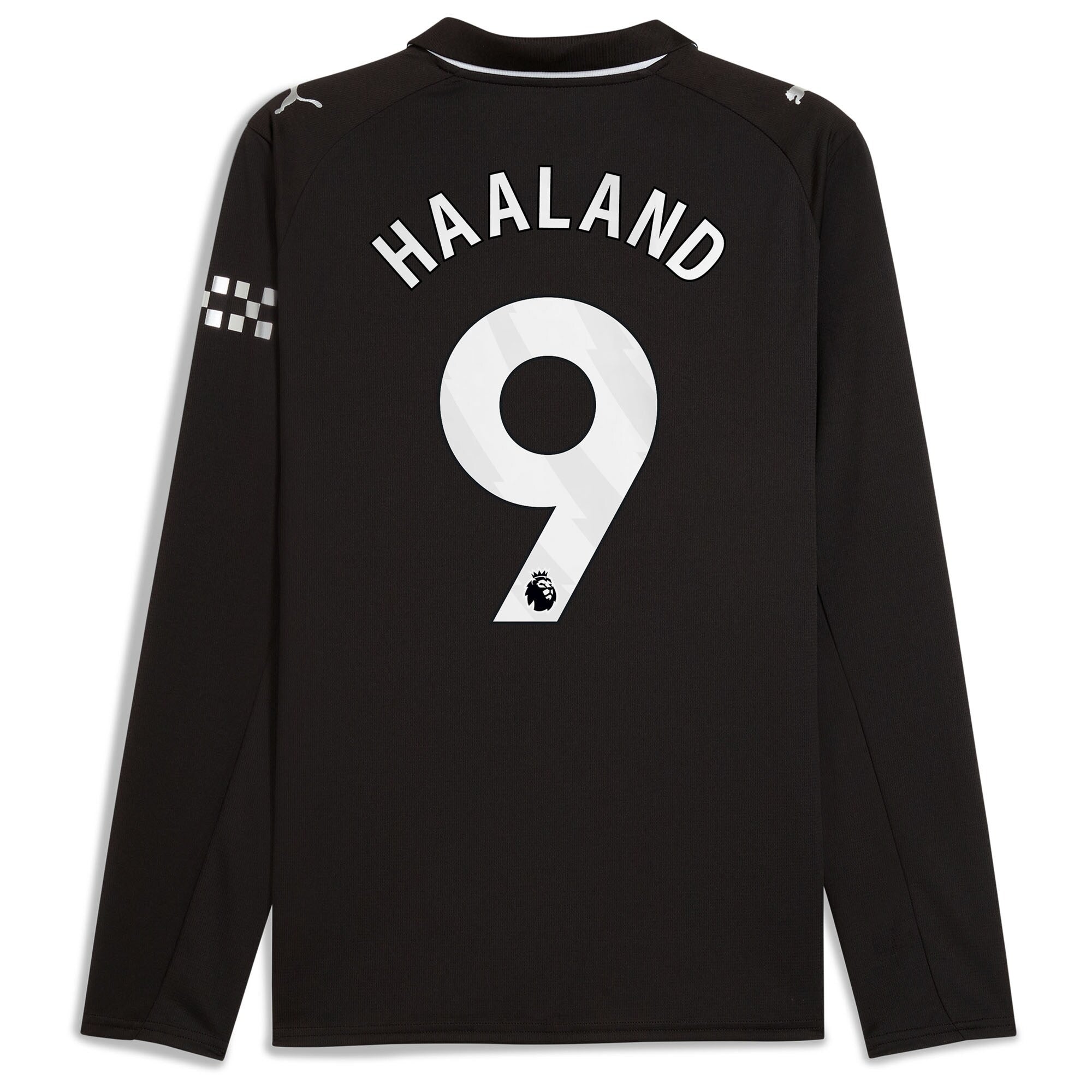 Erling Haaland Manchester City Selfika 2025/26 Away Long Sleeve Player Jersey - Black