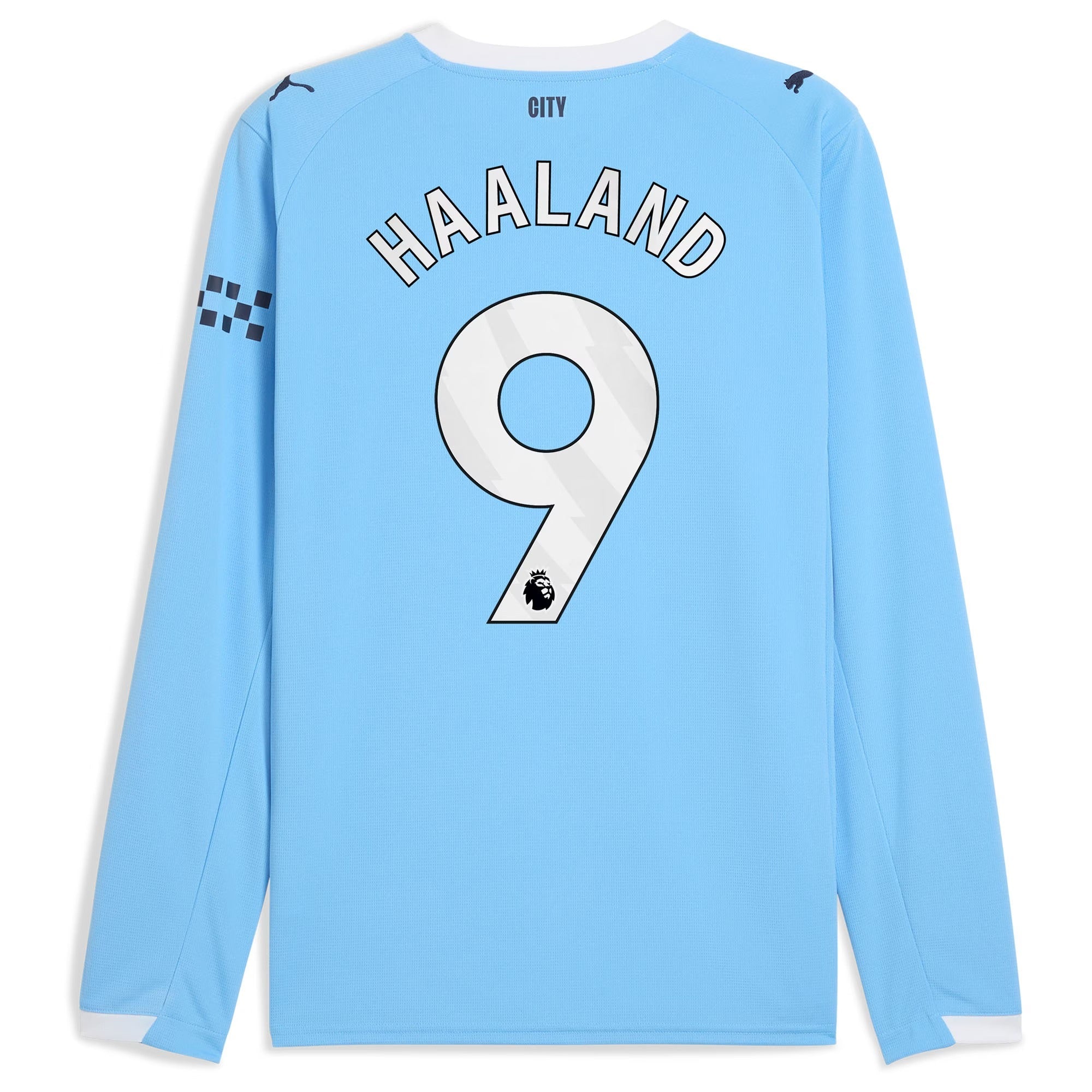 Erling Haaland Manchester City Selfika 2025/26 Home Long Sleeve Player Jersey - Sky Blue