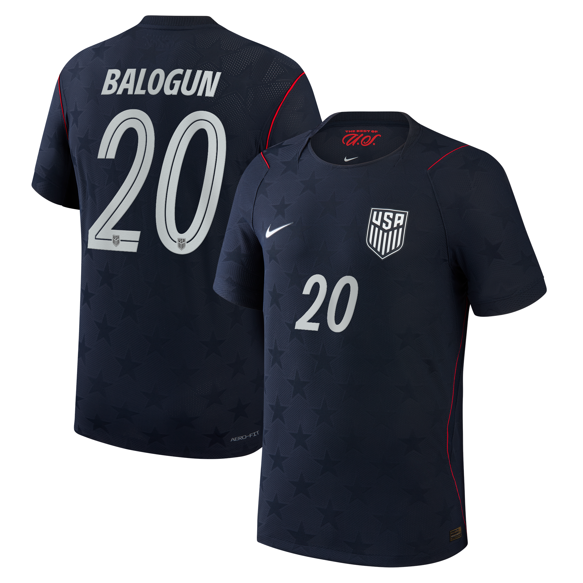 Folarin Balogun USMNT 2026 Away Match Jersey Blue | Nike USA Soccer Jersey - Jersey Teams World