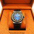 Selfika™ Men's Automatic Watch with Blue Dial and Black Strap A384EAP