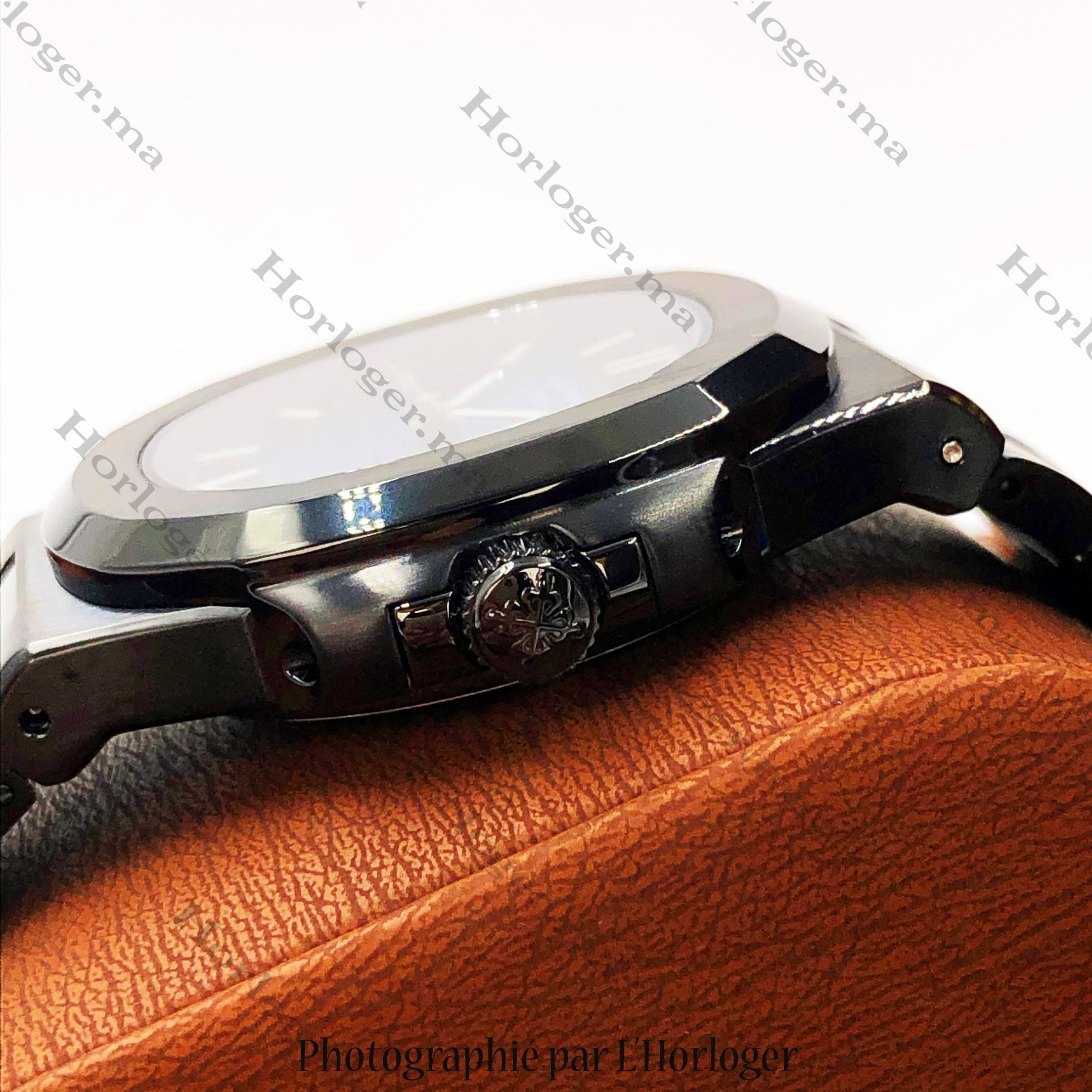 Selfika™ Men's Automatic Watch with Blue Dial and Black Strap A384EAP