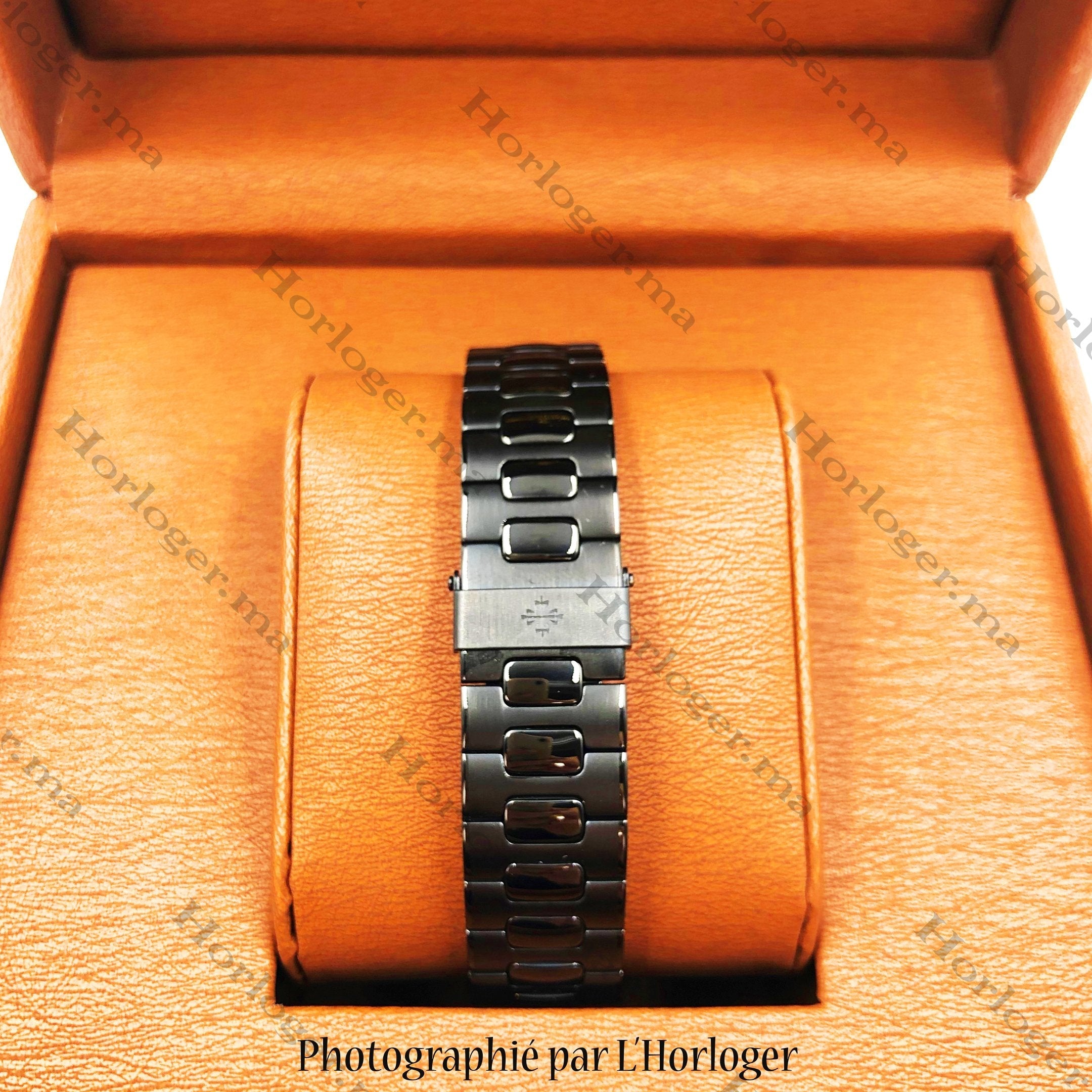 Selfika™ Men's Automatic Watch with Blue Dial and Black Strap A384EAP