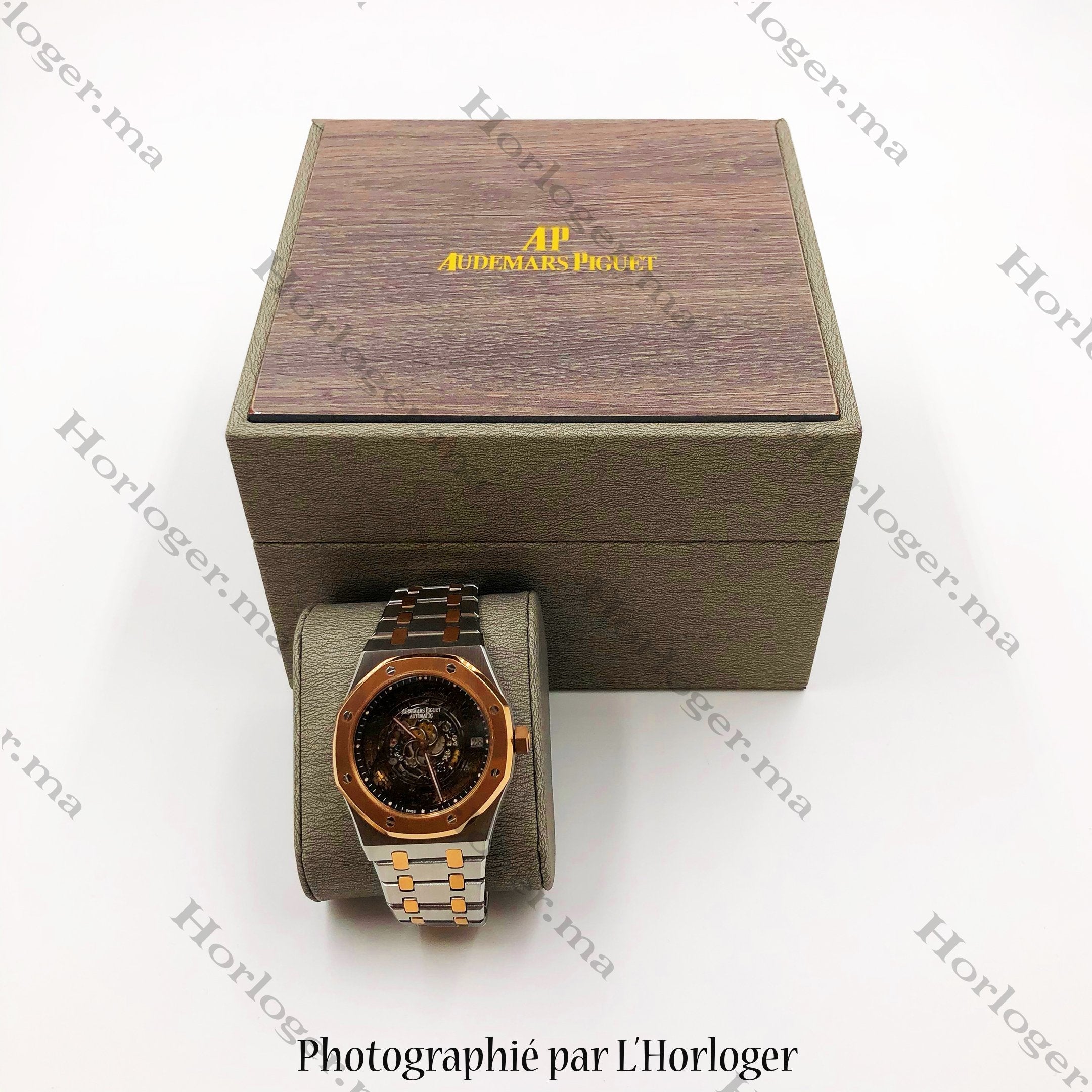 Selfika™ Royal Oak Golden Silver Transparent Black Dial Watch