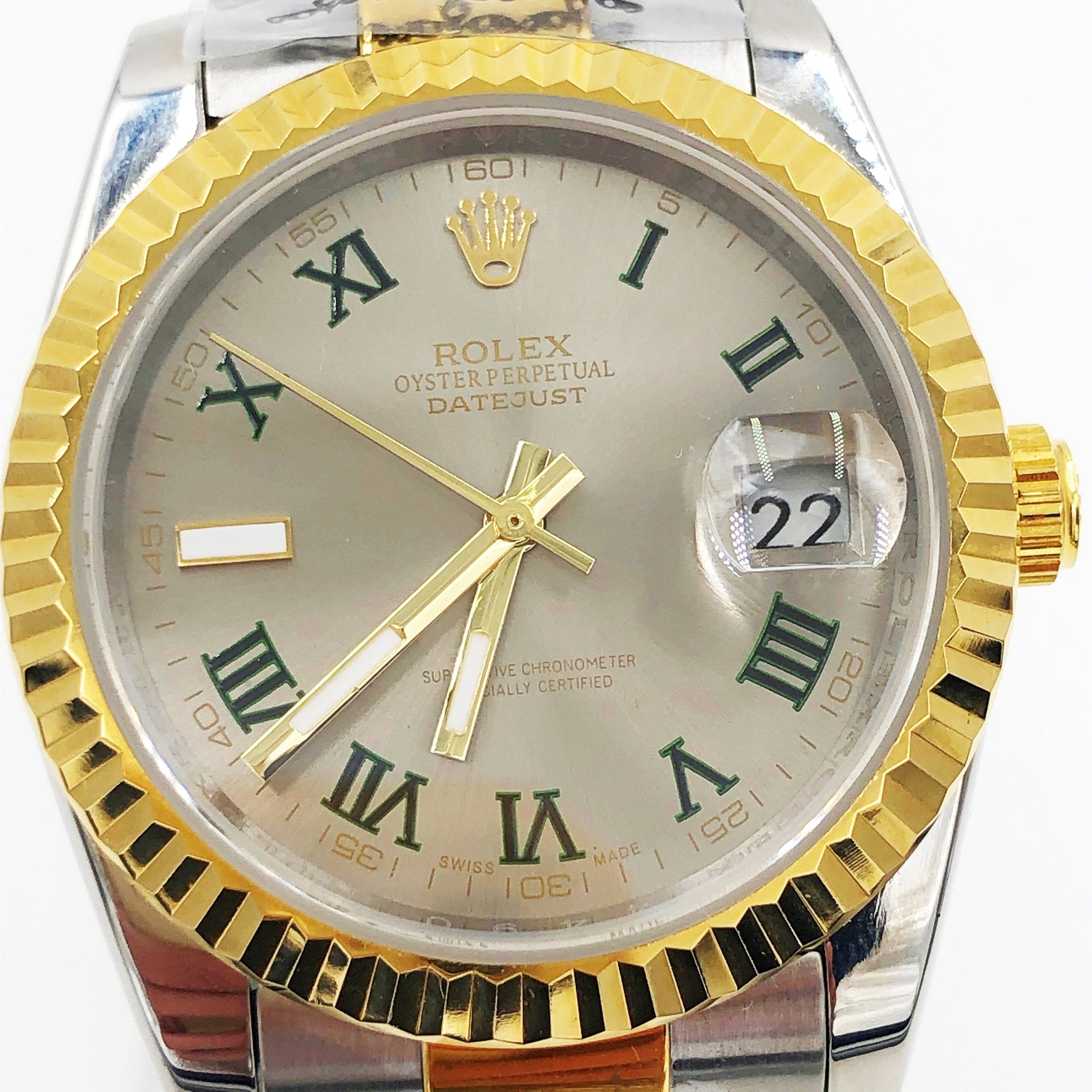 Selfika™ Datejust Oyster Automatic Watch Golden Silver Hebrew