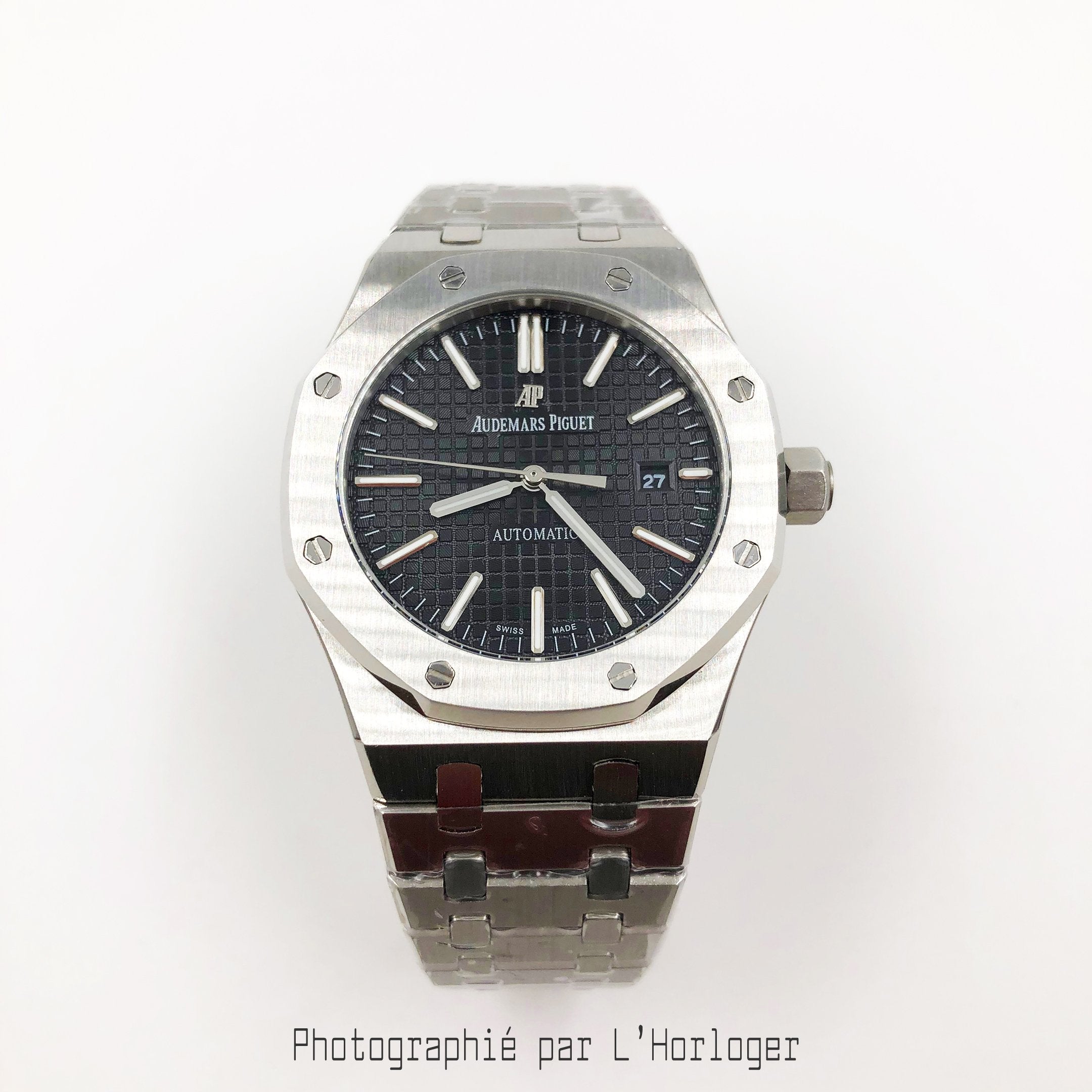 Selfika™ Men's 1.6 in Automatic Watch Black Dial