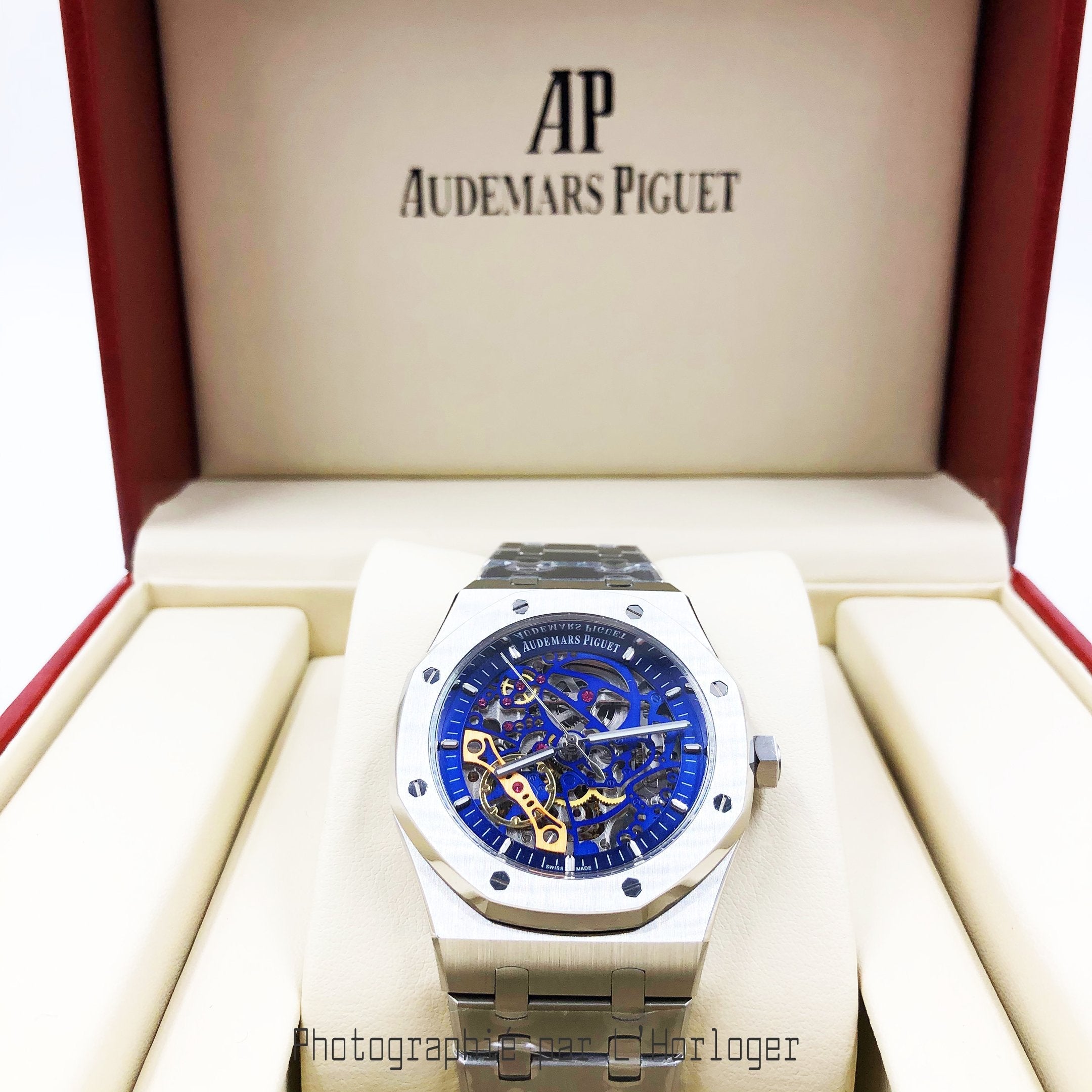 Selfika™ Men's Skeleton Blue Dial Automatic Watch 41mm