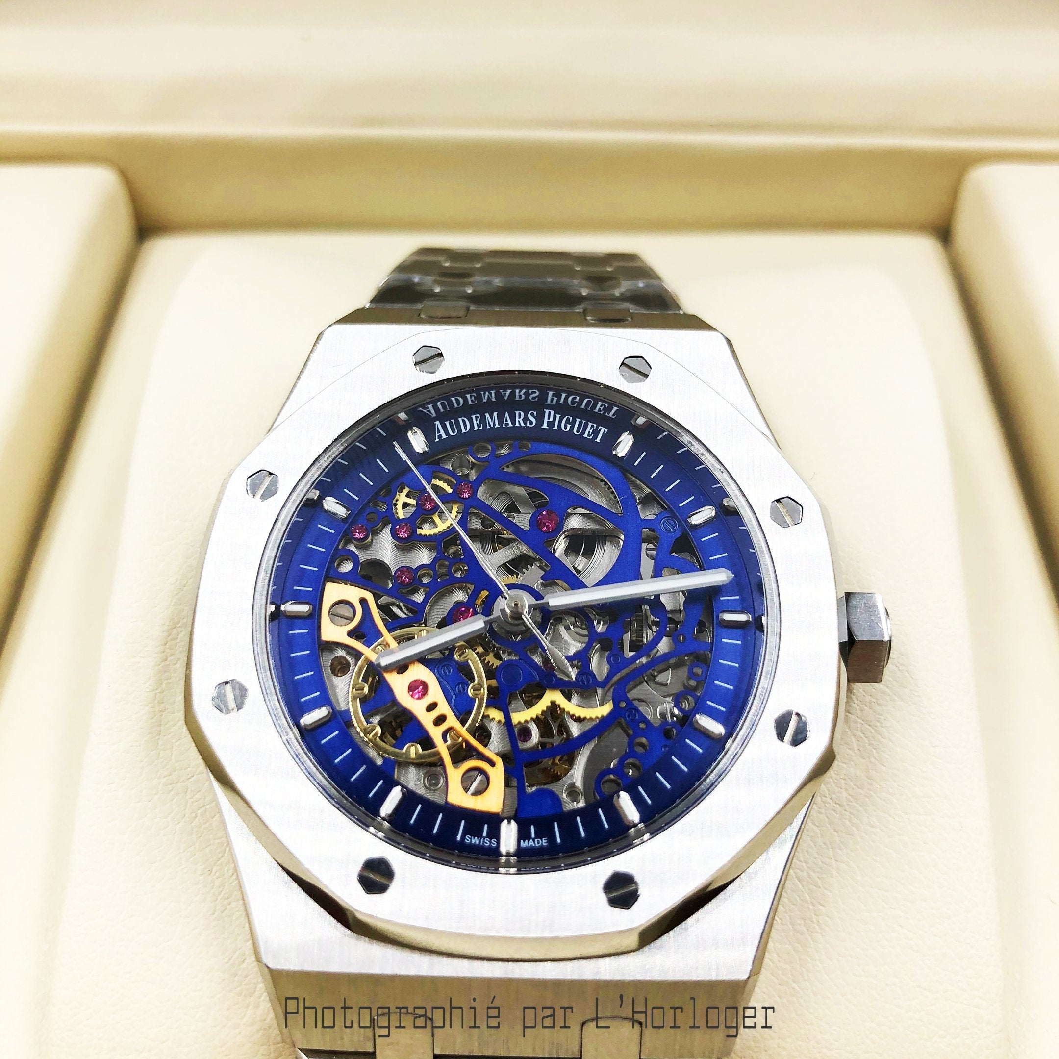 Selfika™ Men's Skeleton Blue Dial Automatic Watch 41mm