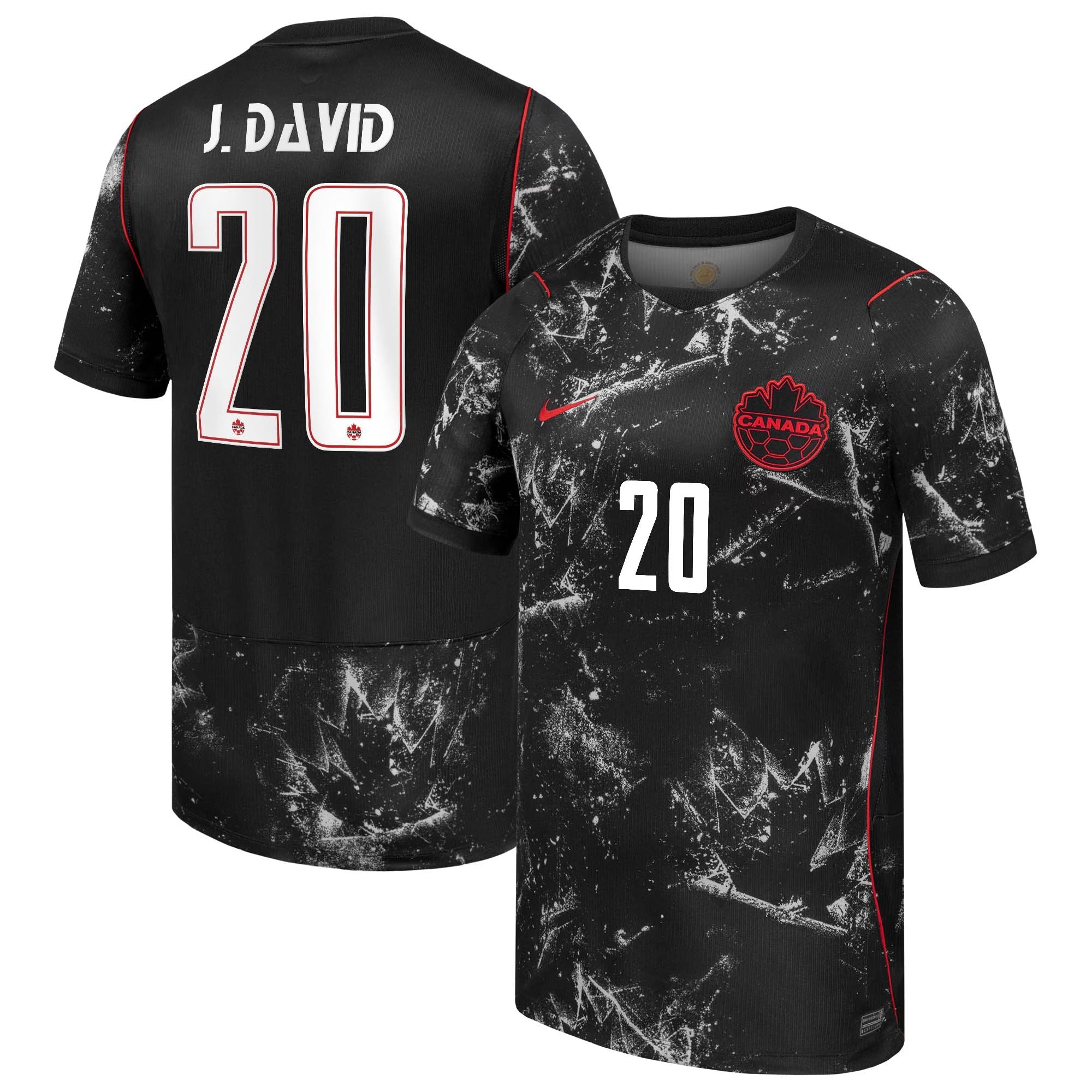 Jonathan David Canada Soccer Nike 2026 Away Match Authentic Jersey - Black - Jersey Teams World